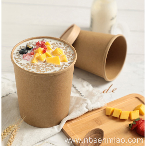 Round soup food kraft paper boxes